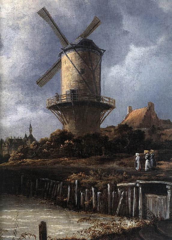 RUISDAEL, Jacob Isaackszon van The Windmill at Wijk bij Duurstede (detail) af oil painting image